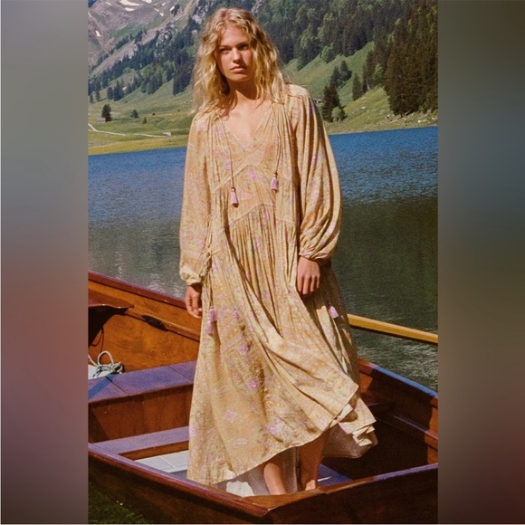 SPELL BELLADONNA DUSTY OLIVE GOWN size medium NWT - Picture 4 of 9